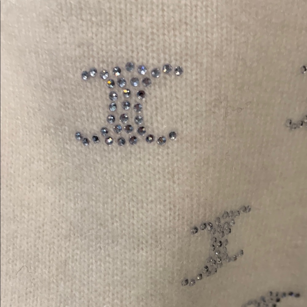 Designer Cream Sweater with Silver Accents - Picture 2 of 6